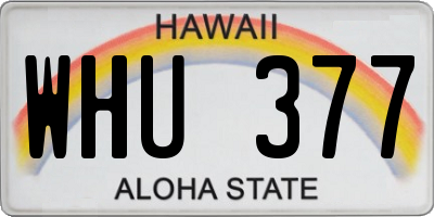 HI license plate WHU377