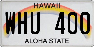 HI license plate WHU400