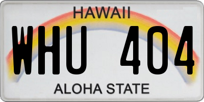 HI license plate WHU404