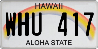 HI license plate WHU417