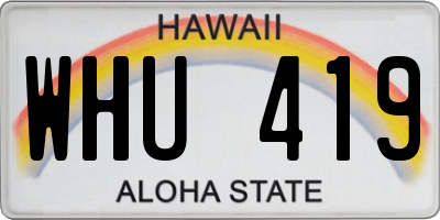 HI license plate WHU419