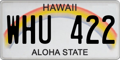 HI license plate WHU422