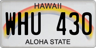 HI license plate WHU430