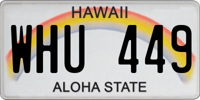 HI license plate WHU449