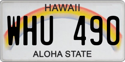 HI license plate WHU490