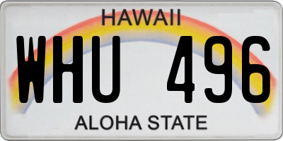 HI license plate WHU496