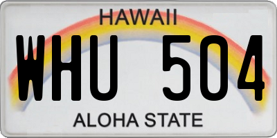 HI license plate WHU504