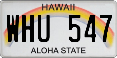 HI license plate WHU547