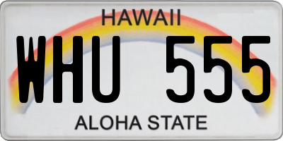 HI license plate WHU555
