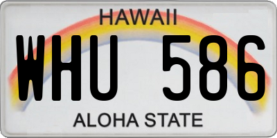 HI license plate WHU586