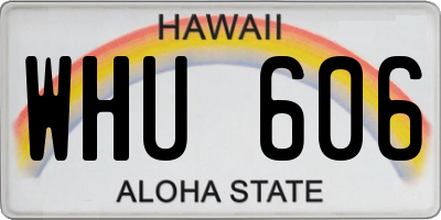 HI license plate WHU606