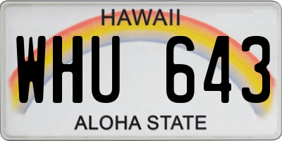 HI license plate WHU643