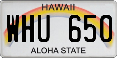 HI license plate WHU650