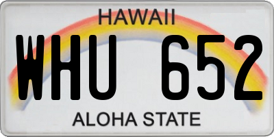 HI license plate WHU652