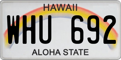HI license plate WHU692