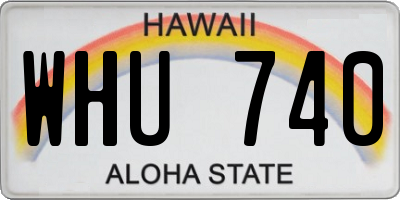 HI license plate WHU740