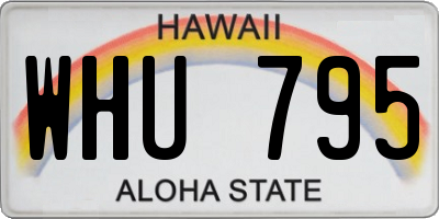 HI license plate WHU795