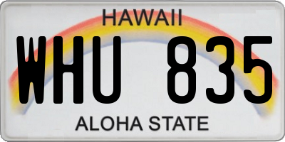 HI license plate WHU835