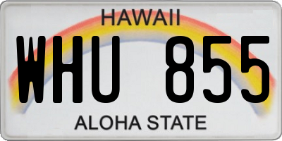HI license plate WHU855