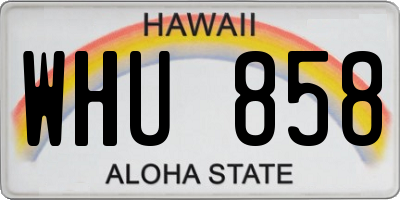 HI license plate WHU858