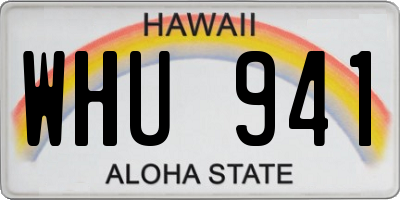 HI license plate WHU941