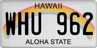 HI license plate WHU962
