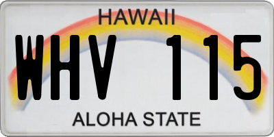 HI license plate WHV115