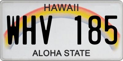 HI license plate WHV185
