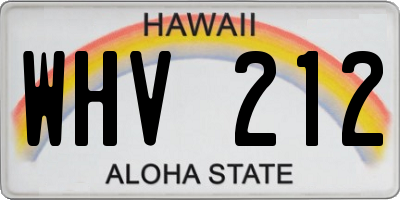 HI license plate WHV212