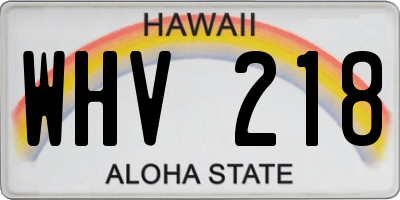 HI license plate WHV218