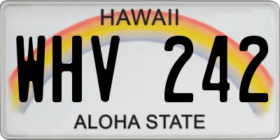 HI license plate WHV242