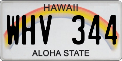 HI license plate WHV344