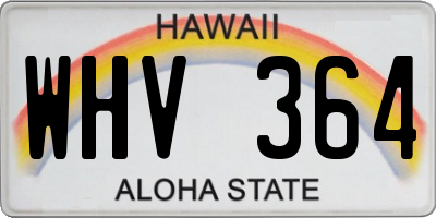 HI license plate WHV364