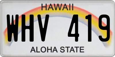 HI license plate WHV419