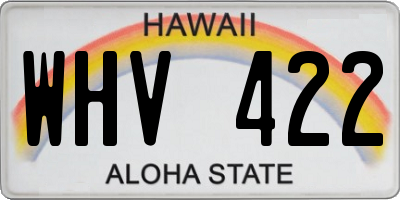 HI license plate WHV422