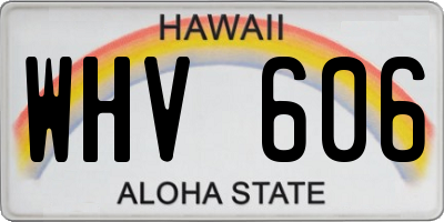 HI license plate WHV606
