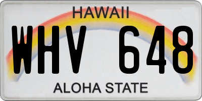 HI license plate WHV648