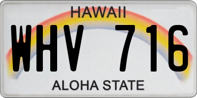HI license plate WHV716