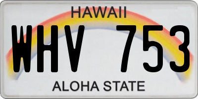 HI license plate WHV753