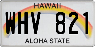 HI license plate WHV821