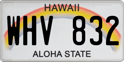 HI license plate WHV832