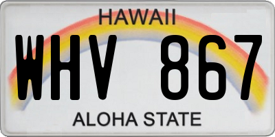 HI license plate WHV867