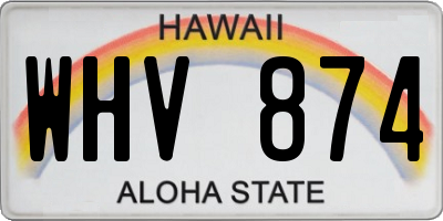 HI license plate WHV874