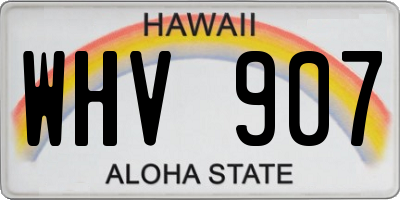 HI license plate WHV907