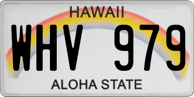 HI license plate WHV979