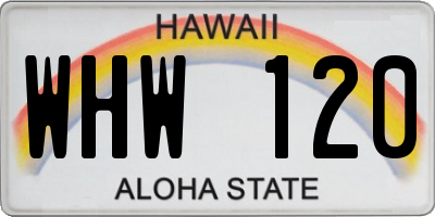 HI license plate WHW120