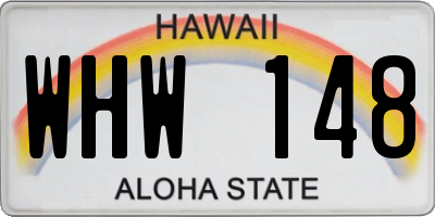 HI license plate WHW148