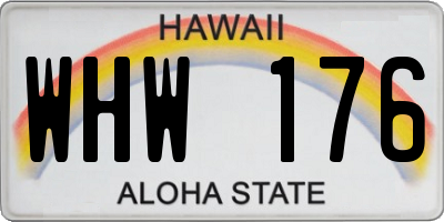 HI license plate WHW176