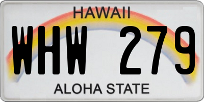 HI license plate WHW279
