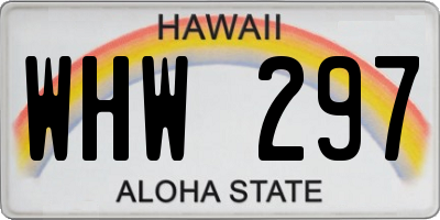 HI license plate WHW297